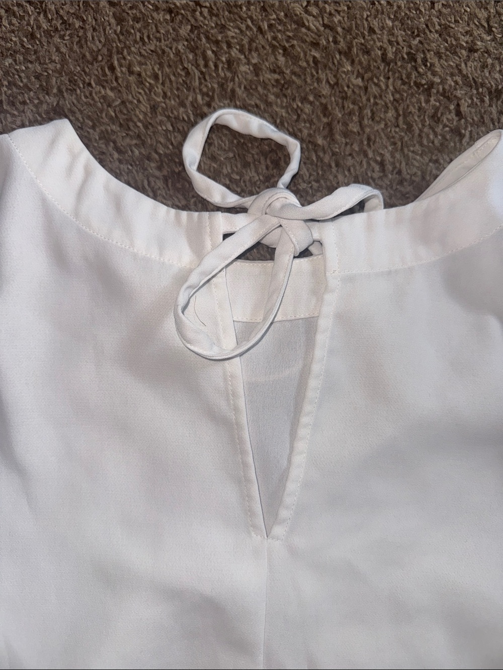 Madewell White Crepe Premier Bow Back Tee - Picture 6 of 6